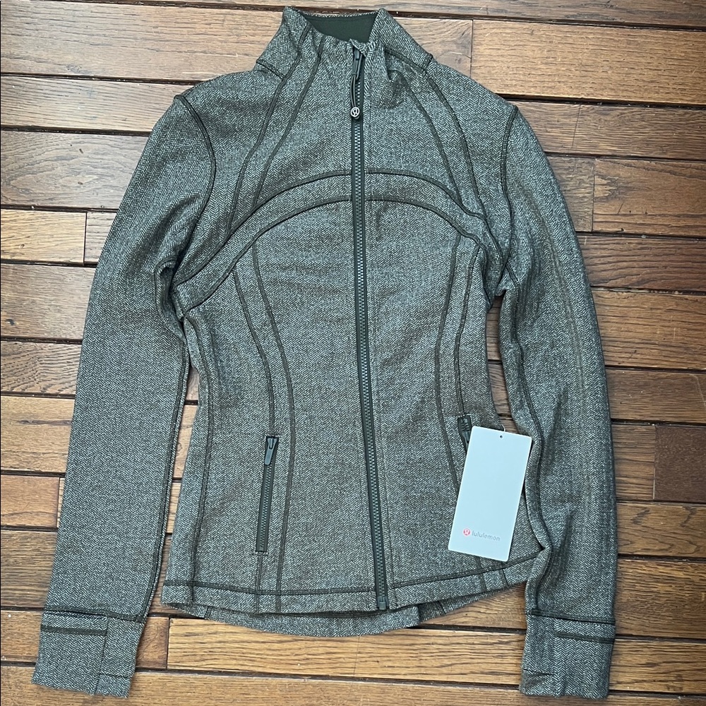 Lululemon Olive Herringbone Define Jacket Luon Size 4 NWT